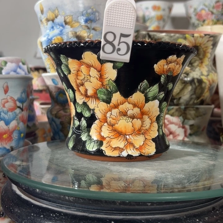 景德镇手绘花盆满38包邮偏远地区除外