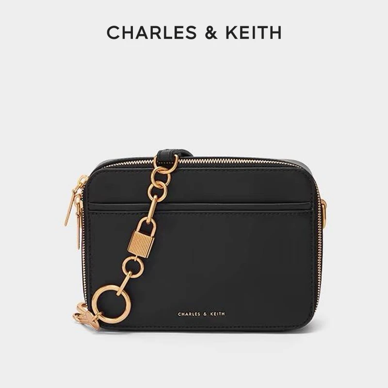 CHARLES & KEITH复古链条相机包斜挎单肩包女81200030