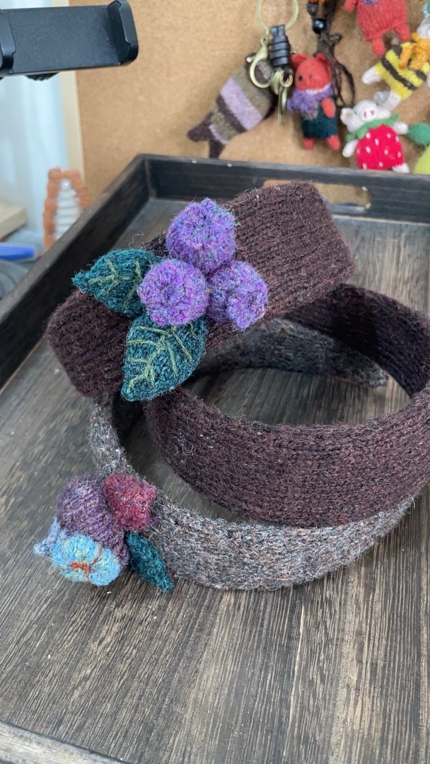 棒针编织羊毛线复古发箍