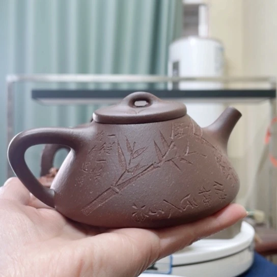 紫砂茶杯中槽清石瓢壶