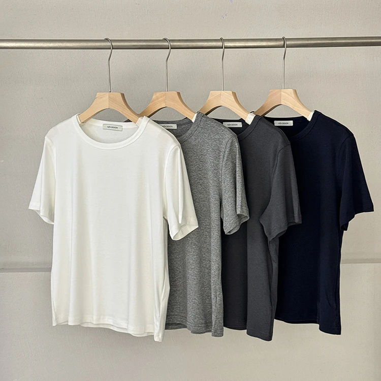 成人装纯色T恤正肩短袖12191