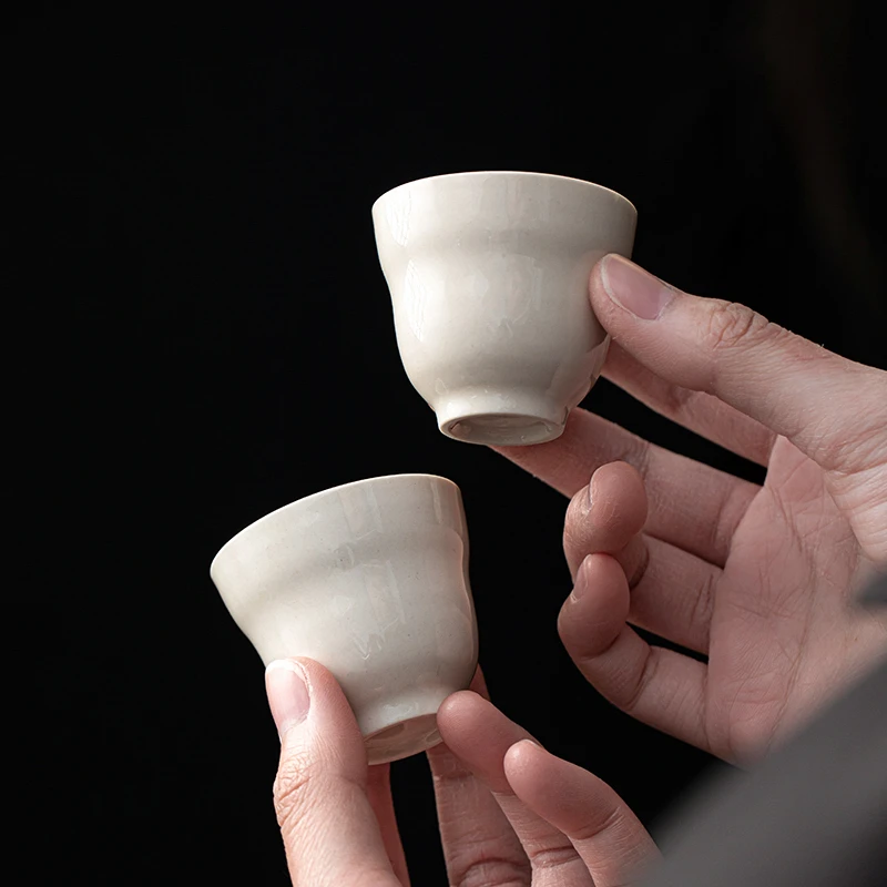 百垚草木灰葫芦茶杯家陶瓷用品茗杯待客杯中式功夫茶具茶杯主人杯