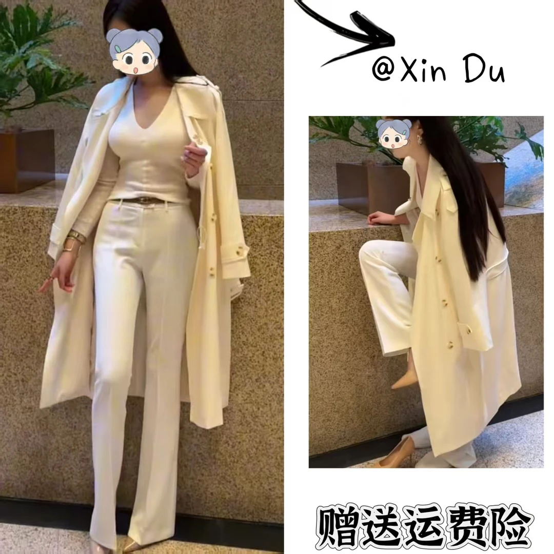 2025秋季新款时尚显瘦气质女士网红洋气风衣百搭款D23874