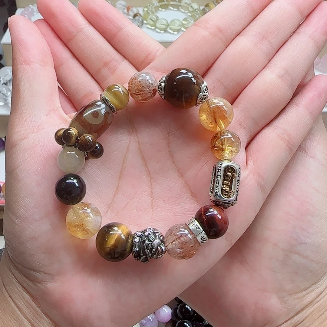 水晶手串未镶嵌前途无量貔貅款