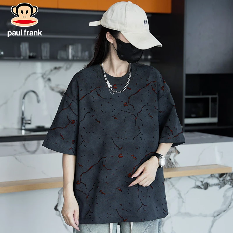paul frank/大嘴猴2025夏季新款短袖男t恤百搭潮流上衣休闲宽松
