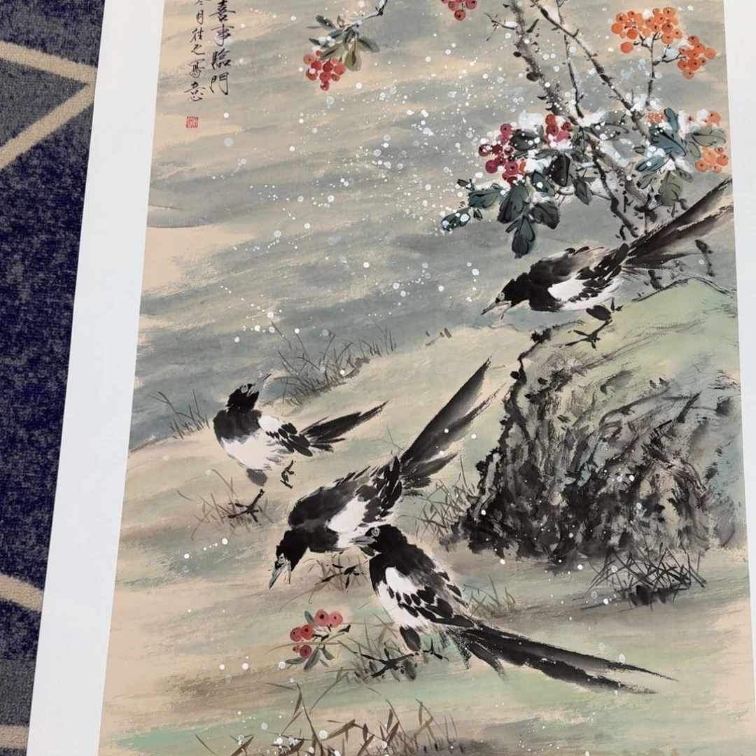 国画国画纯手绘山水花鸟