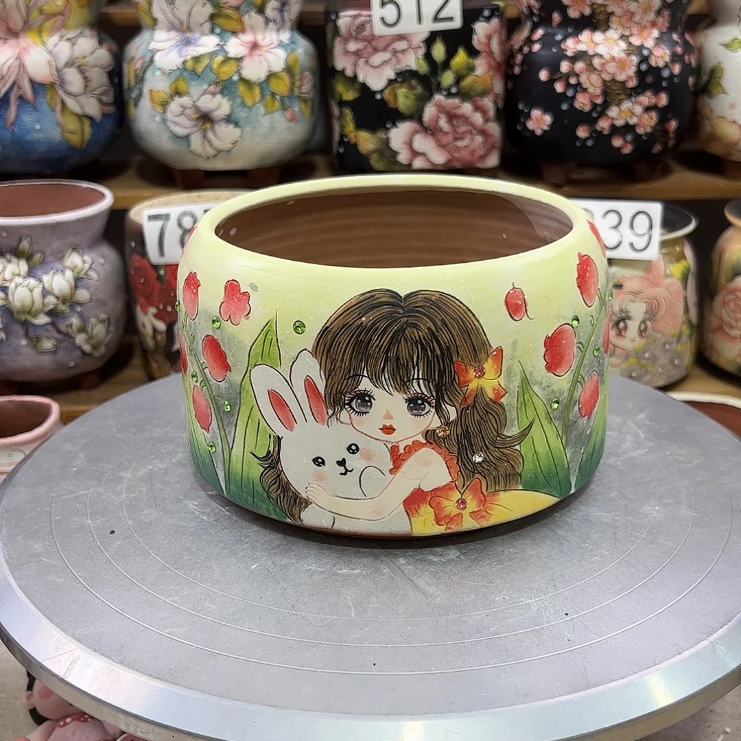 景德镇炫彩手绘口13高10