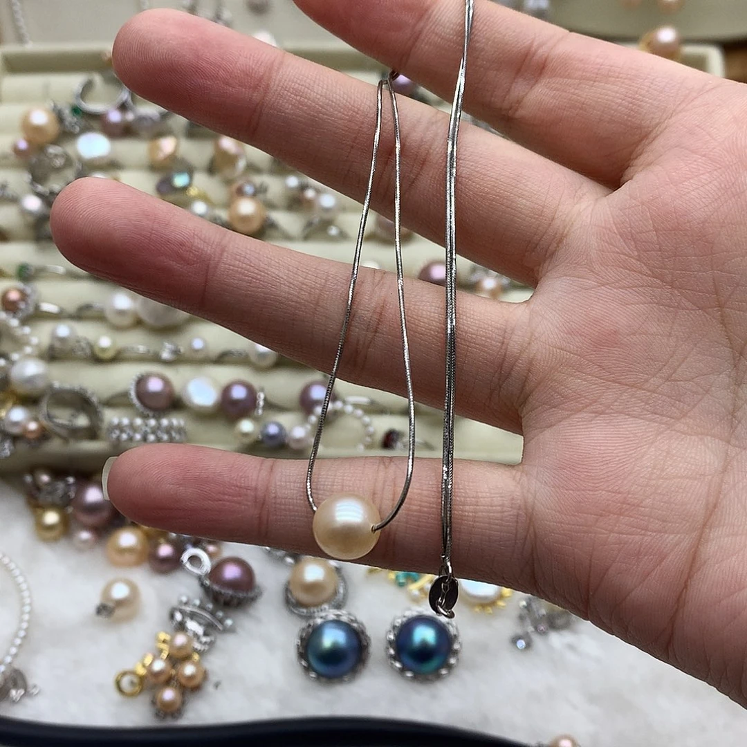 淡水珍珠颈饰银S925镶嵌