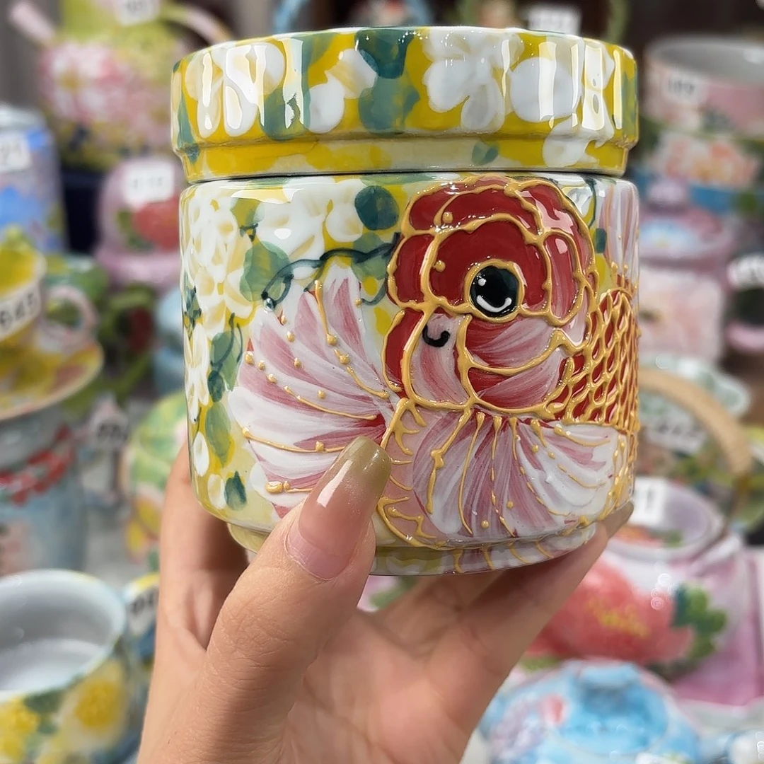 景德镇手绘高温釉下彩陶瓷茶具