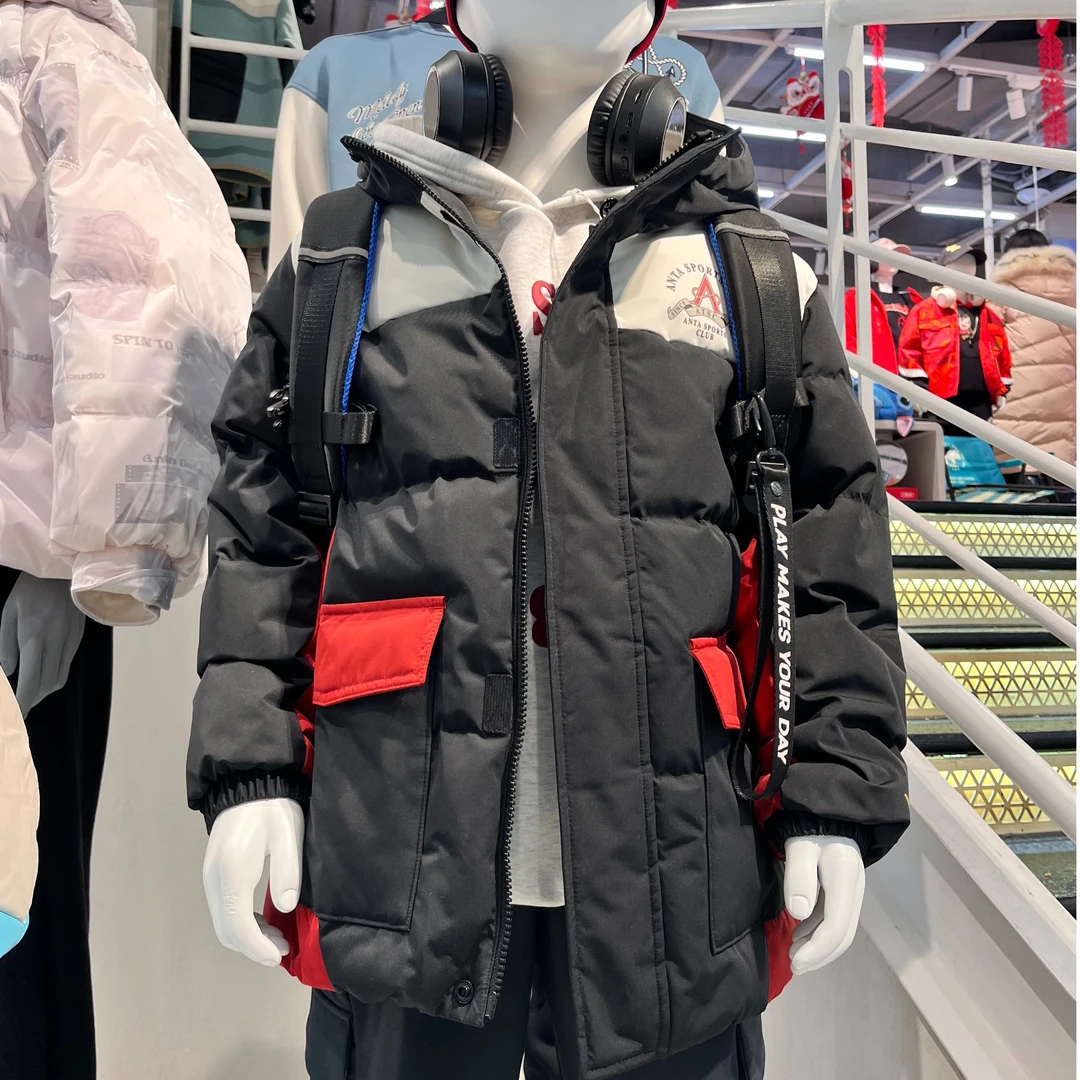 安踏儿童羽绒服2025新款男童少年玩家鸭绒保暖羽绒外套352517901