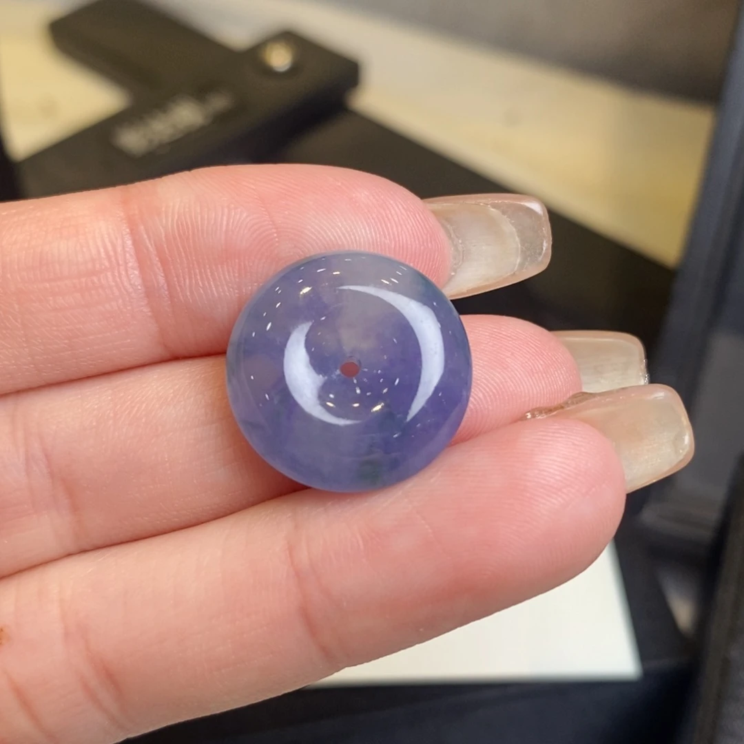 翡翠颈饰未镶嵌紫平安扣（18.8-6.0）