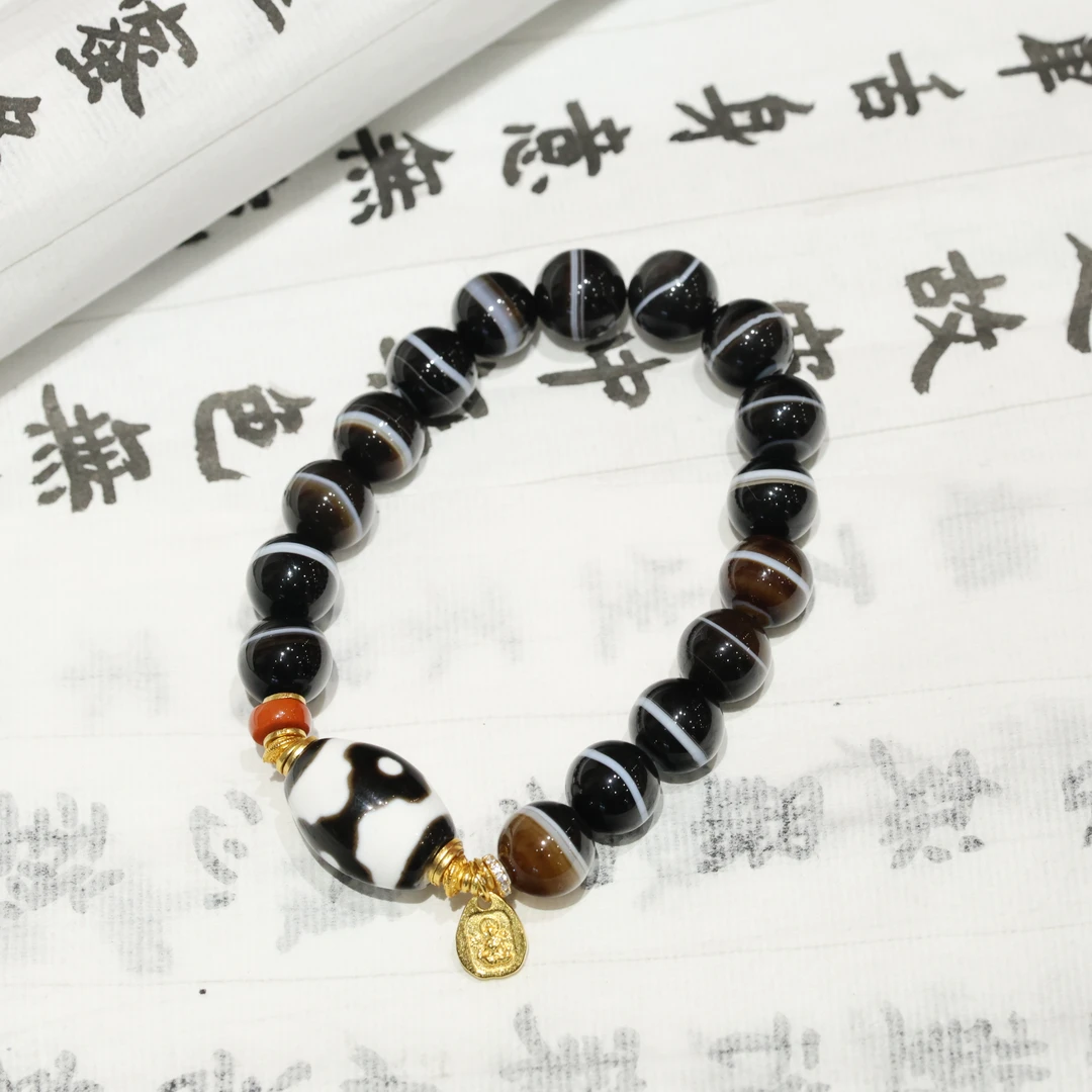 壹加思默-坛城三眼药师玛瑙手串多样性发一