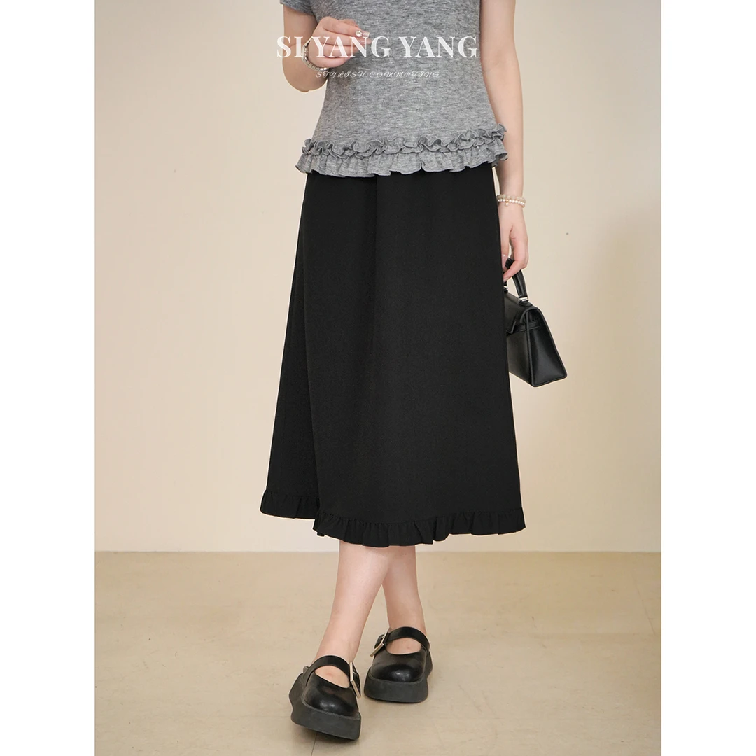 斯洋洋SIYANG气质TR四面弹软糯舒适全腰松紧半裙BQ508A006SYY