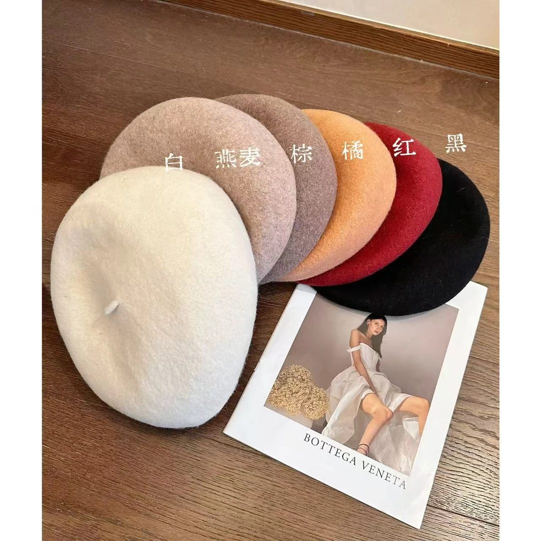 SG / 郭幂幂 AW 回归首播 100%羊毛高品质纯色贝雷帽M-20253048