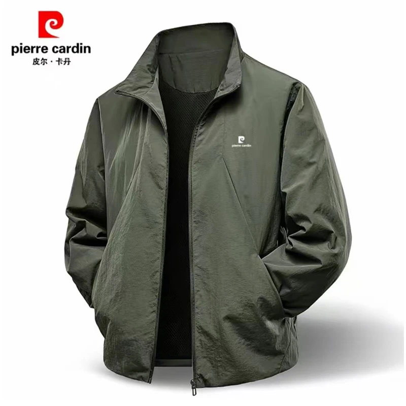 皮尔卡丹夹克男士春秋新款时尚休闲立领外套男装百搭户外防水上衣