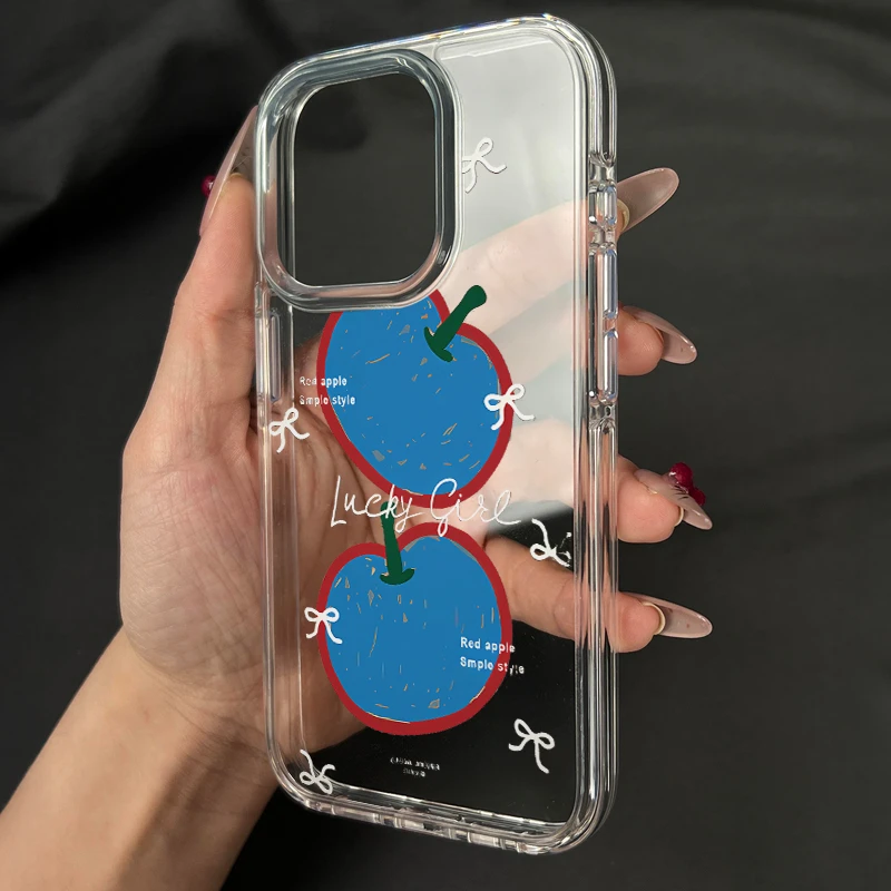 红蓝苹果适用苹果16promax苹果15手机壳14plus/13/12软11透明xr软