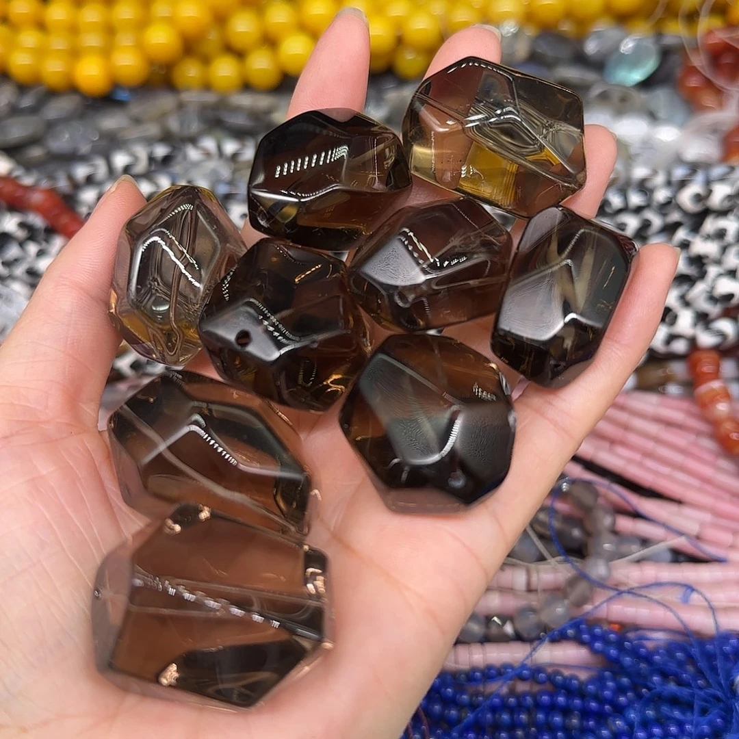 玛瑙/玉髓合金珠宝半成品宙斯茶晶一颗