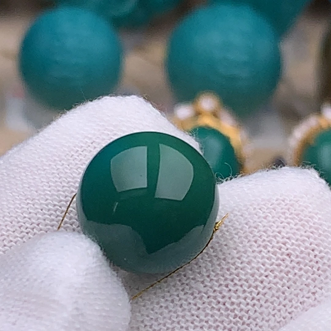 未镶嵌绿松石珠宝奇石13mm