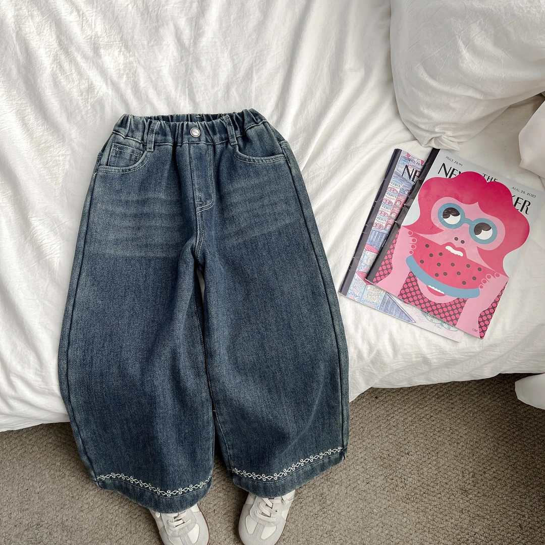 【原版】女童冬装加绒牛仔裤中大童儿童保暖长裤MGKDW58899