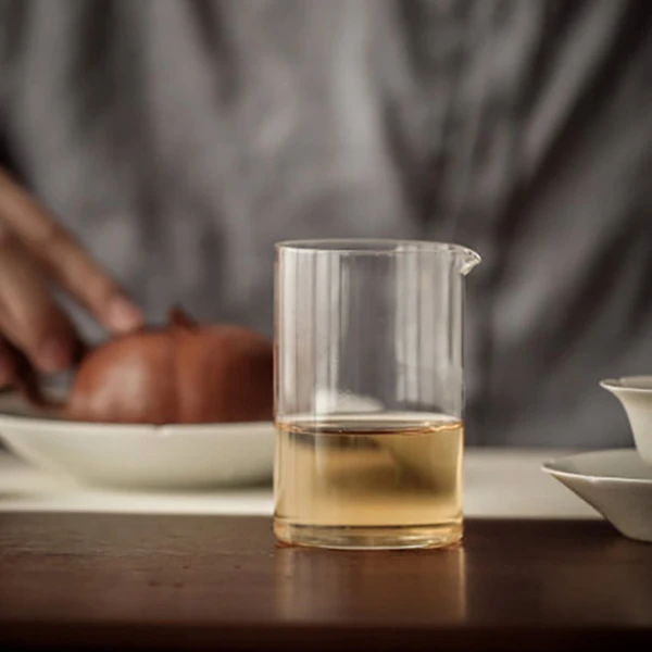 直筒手工玻璃家用日式耐热分茶器简约创意公道杯透明匀杯功夫茶具