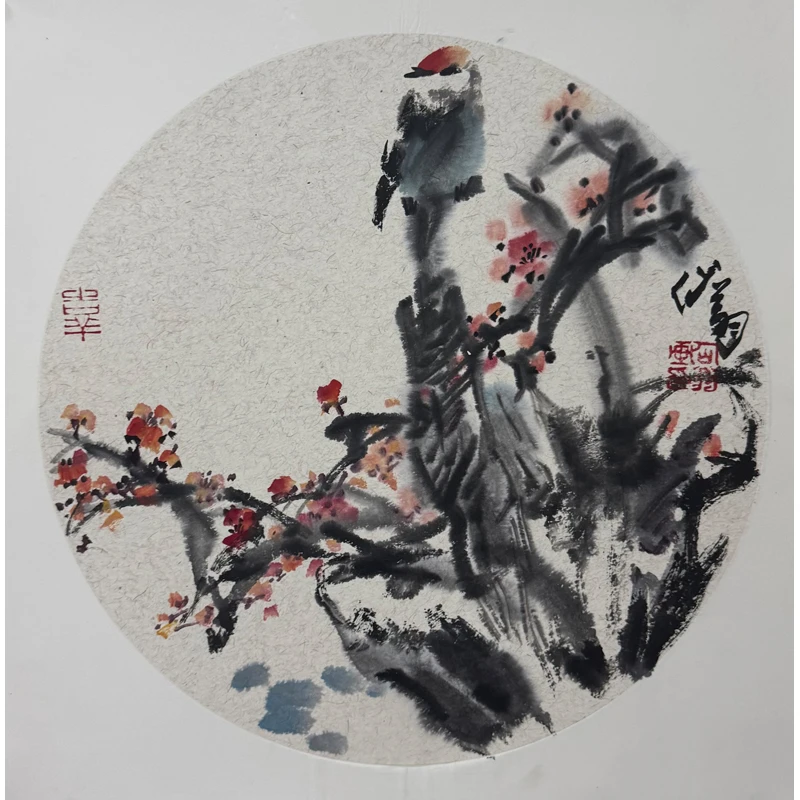 F07  当代《麻雀图》毛翔先   50X50  卡纸