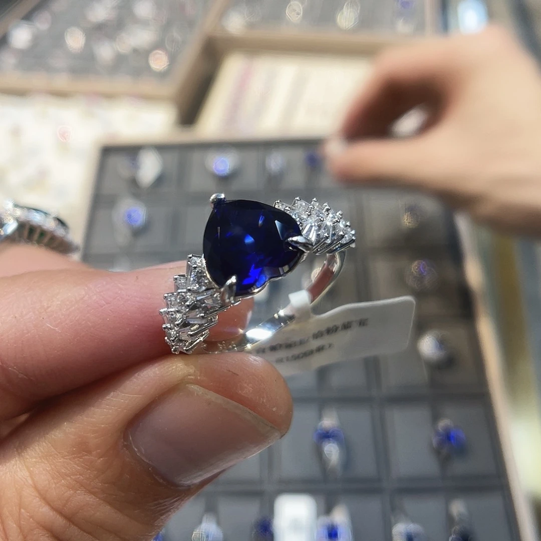 925银培育宝石实心s925银镶嵌