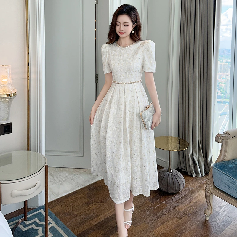 【时时原创】法式气质简约浪漫赫本风时尚复古温柔初恋连衣裙40560