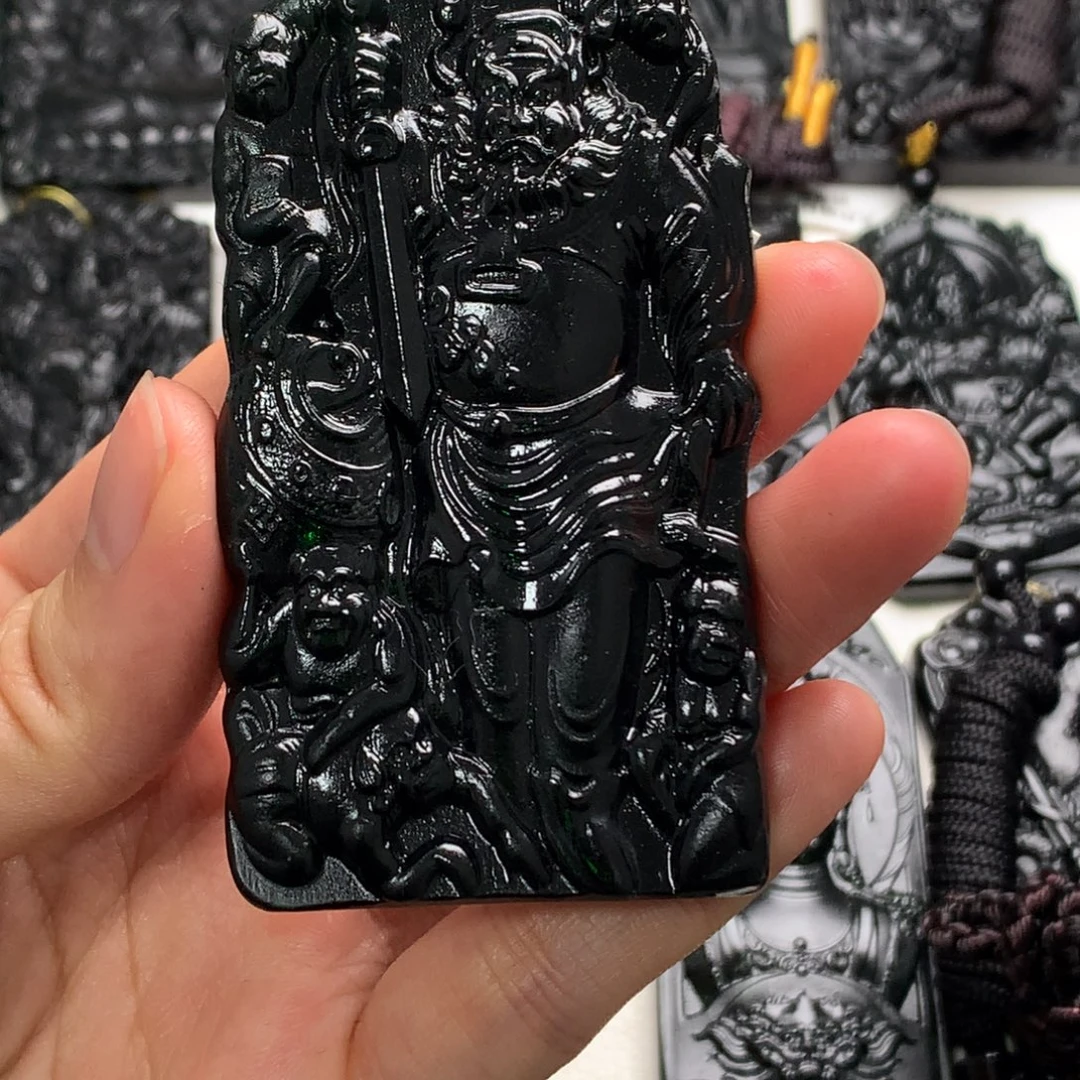 天然缅甸a货钢琴黑挂件