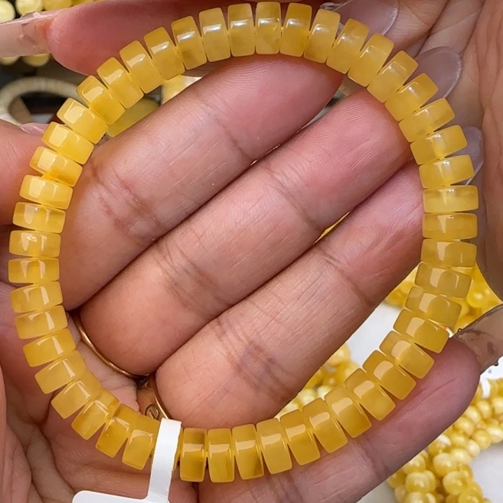 手链蜜蜡未镶嵌鸡油黄药片手串