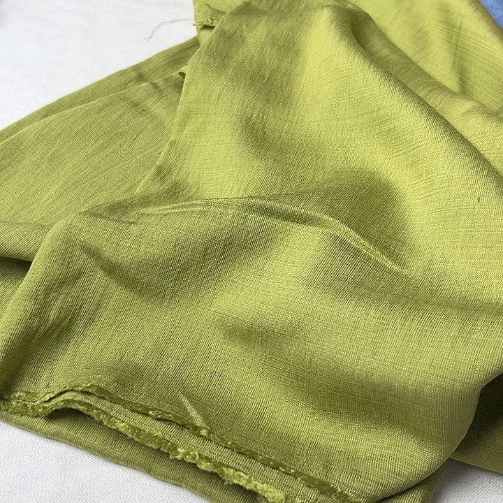 棉混纺苹果绿麻棉1米