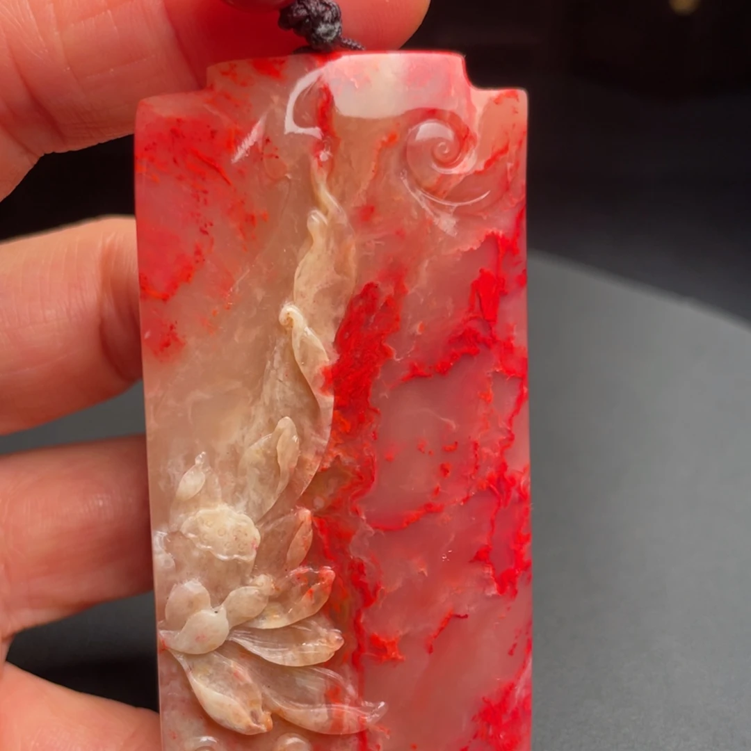 鸡血石鸡血石手把件挂件