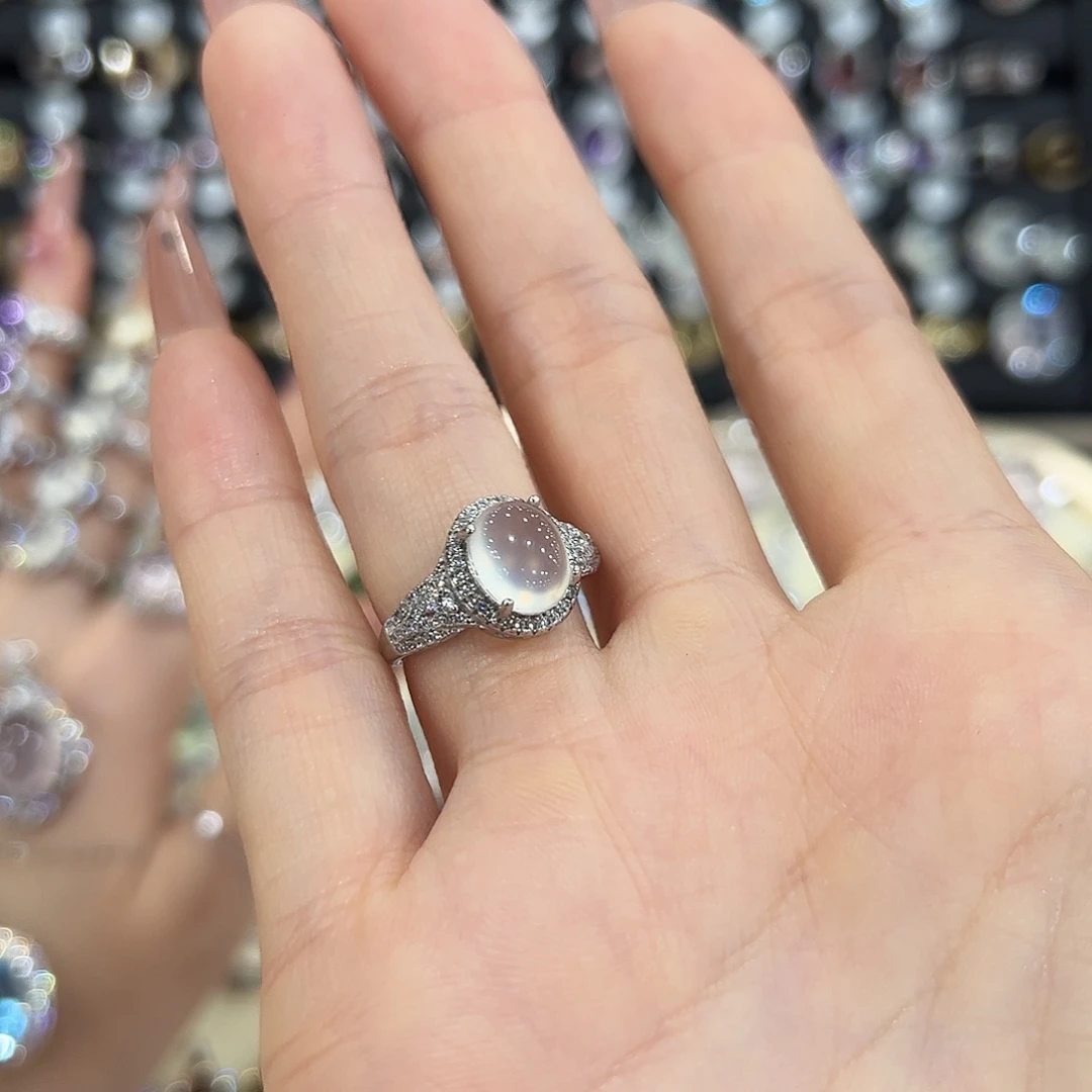 R***o岫玉银S925镶嵌戒指