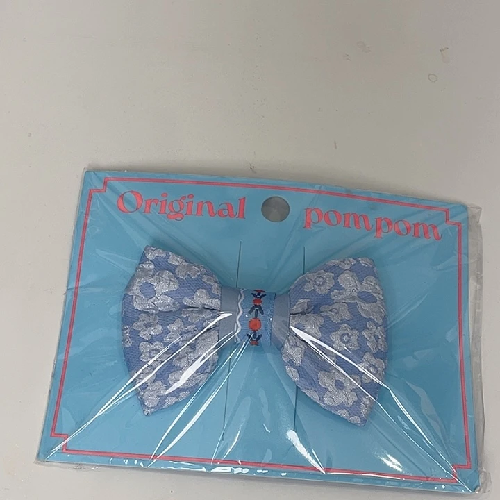 布艺铁合金蓝色蝴蝶结鸭嘴夹