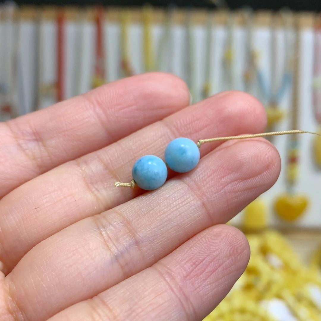 针钠钙石（海纹石）未镶嵌珠宝半成品7mm