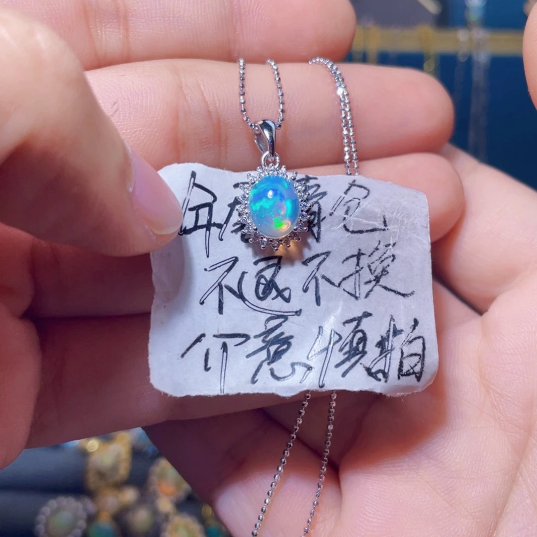 欧泊吊坠）银S925镶嵌陈**?