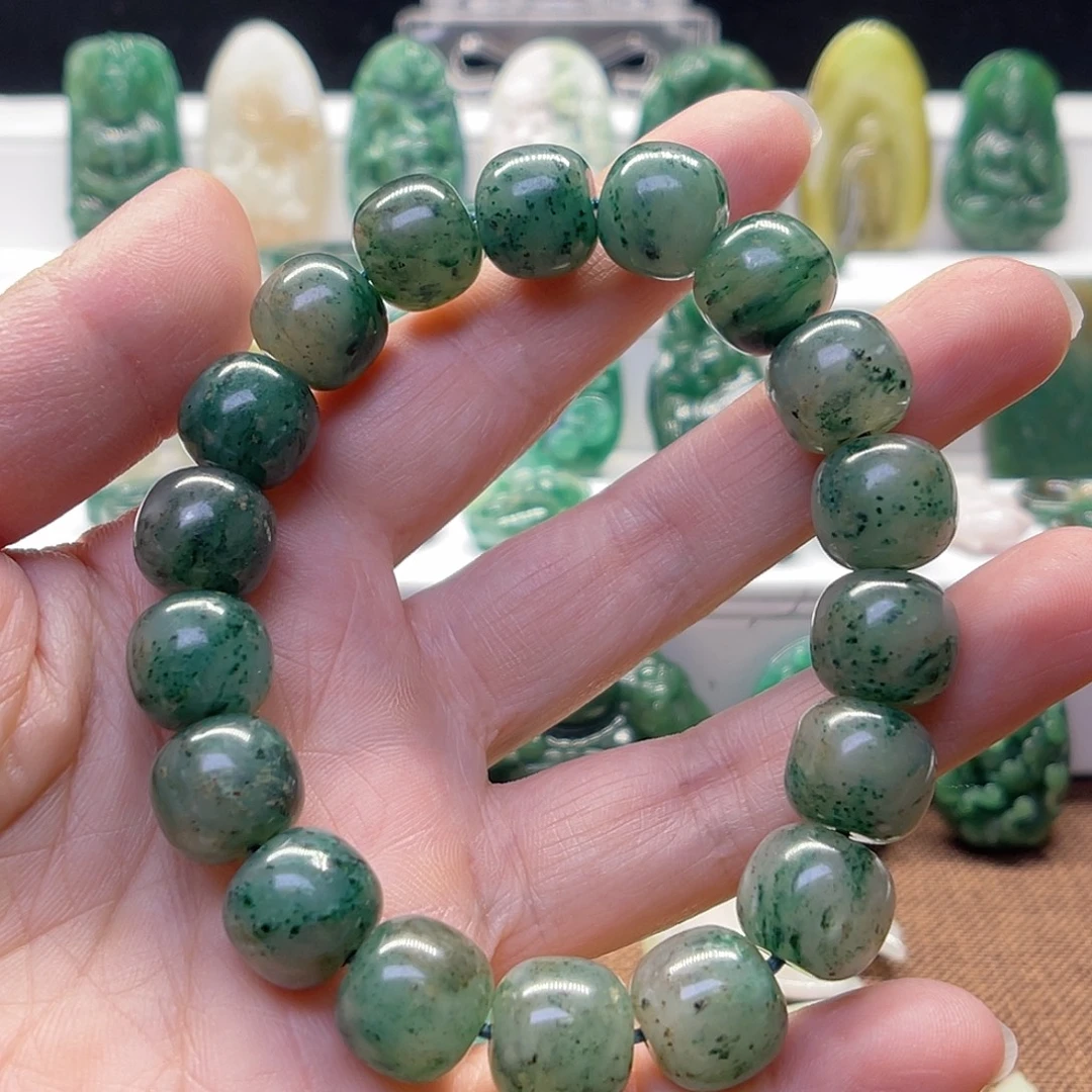 紫***盂独山玉未镶嵌手串个别珠子有微瑕特价