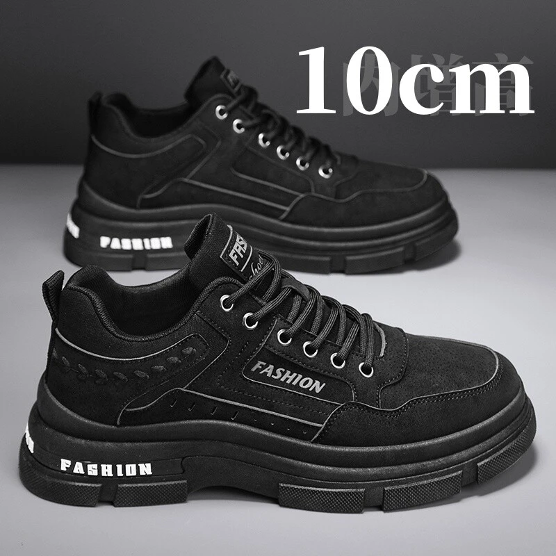 鞋男内增高10cm隐形秋季马丁靴男士透气黑色耐磨劳保工作潮鞋