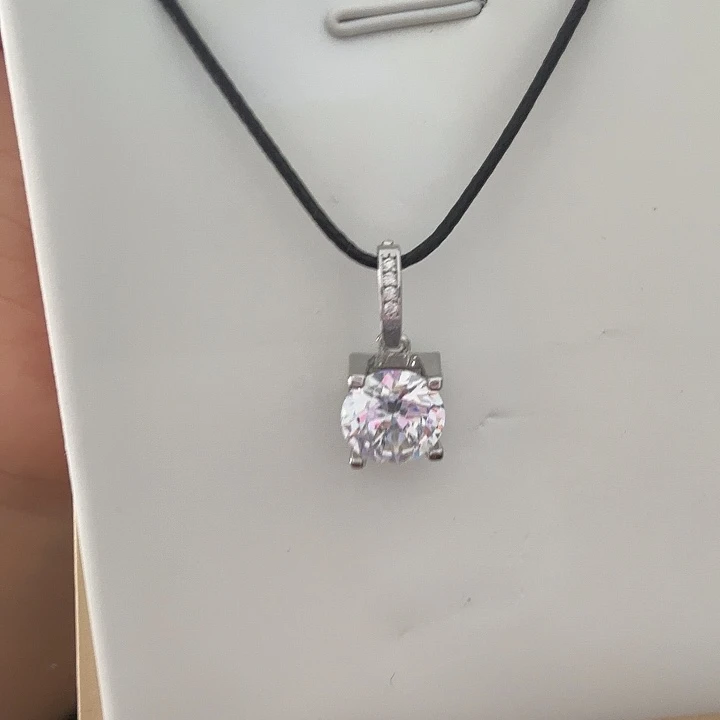 颈饰银S925镶嵌合成钻石吊坠