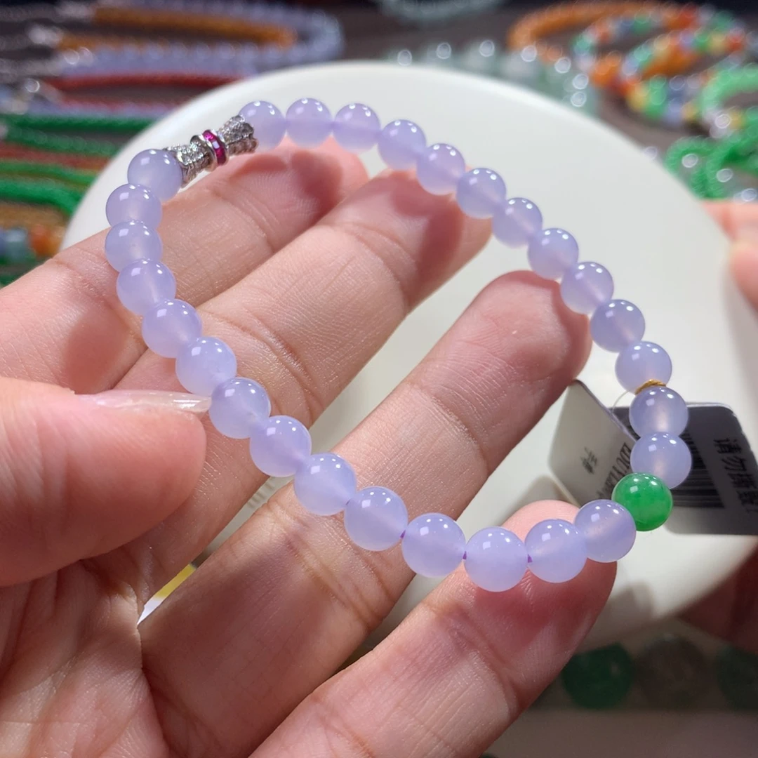 翡翠未镶嵌手链性价比冰胶紫单圈 卡6.1