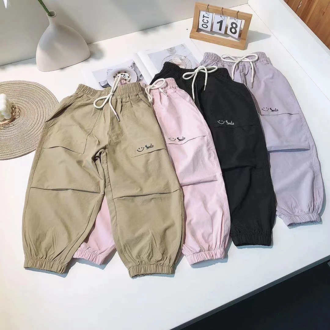 C093儿童夏季微笑S字母休闲裤3051