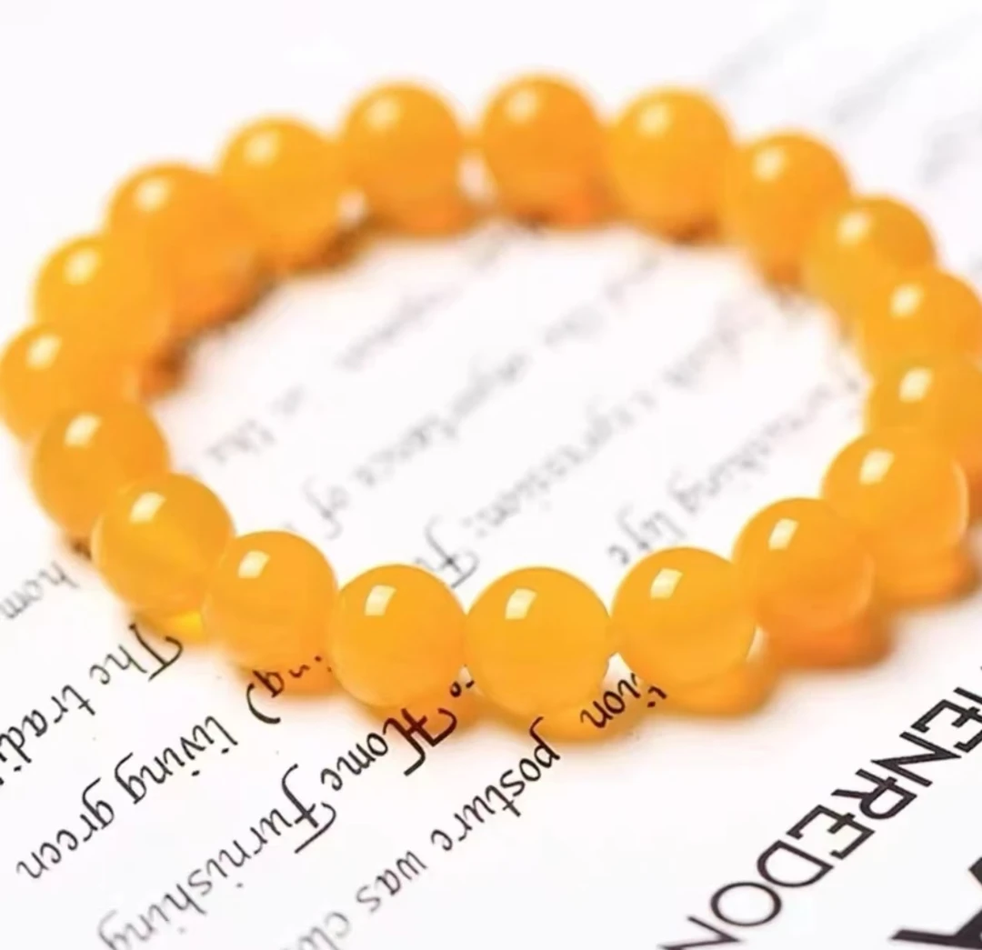 天然正品俄料满蜜鸡油黄手链 A07多样性发其一