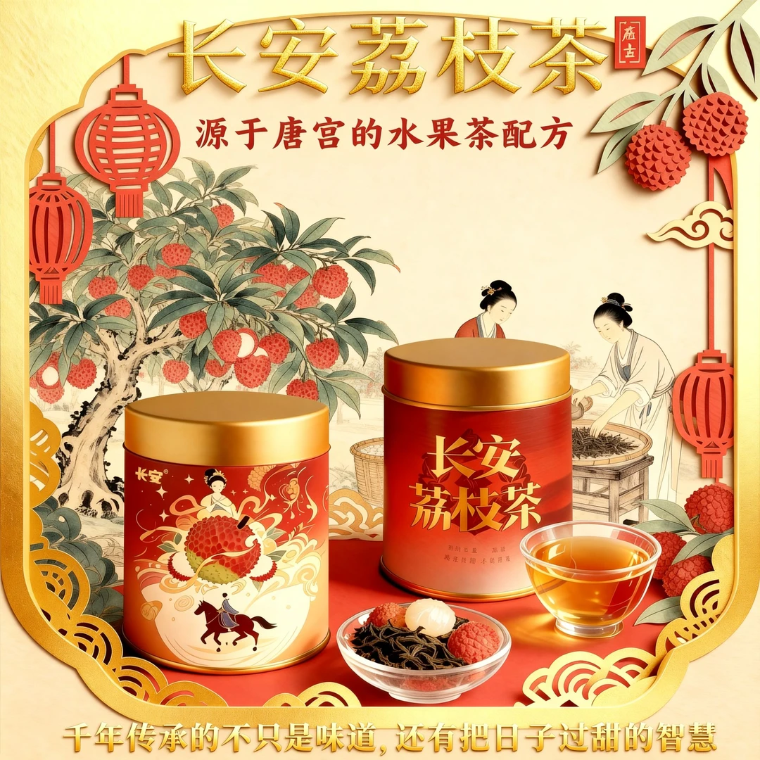 长安的荔枝红茶茶叶荔枝香正山小种水果茶新茶办公室冷泡茶罐装