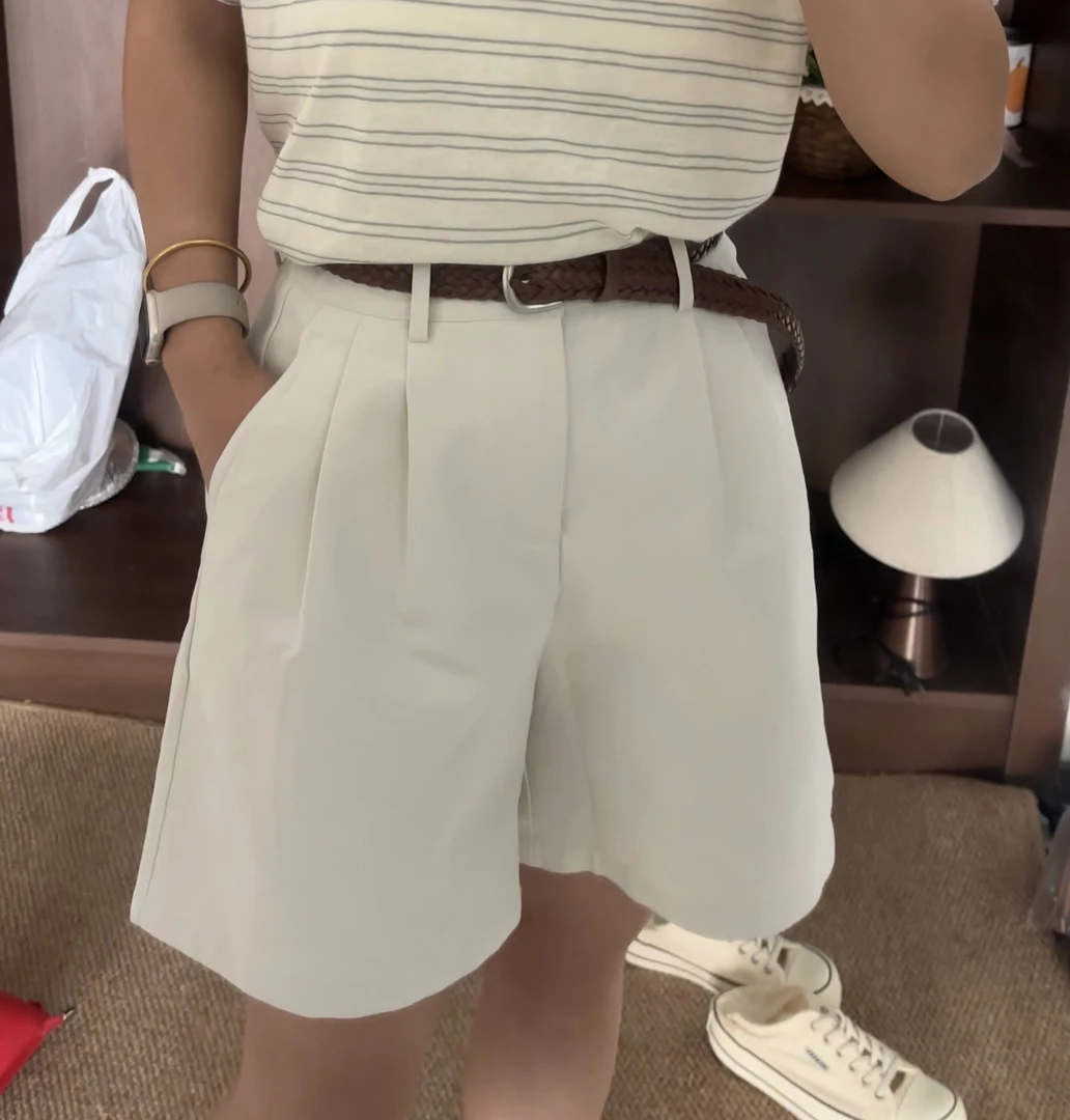 超韩高腰短裤简约