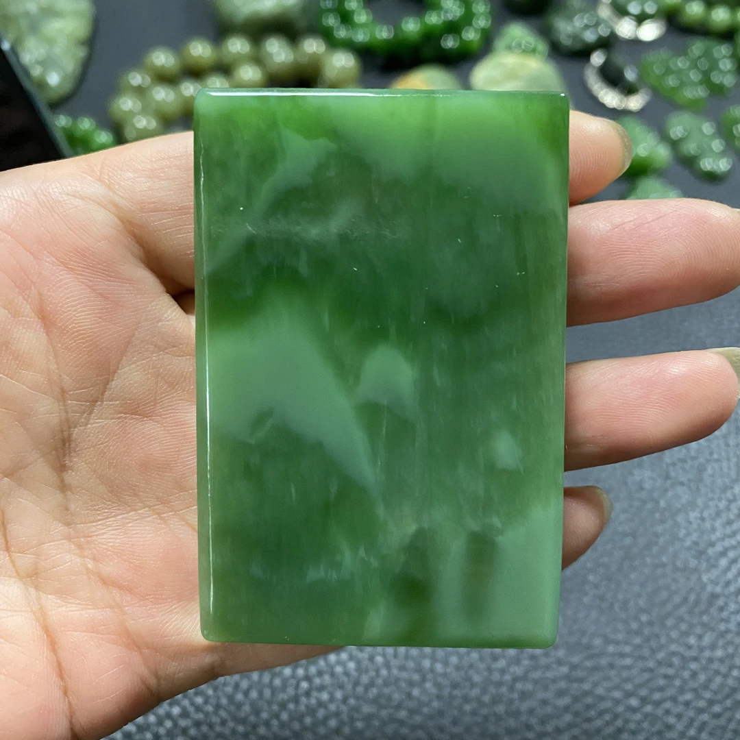 碧玉平安牌和田碧玉猫眼意境平安牌