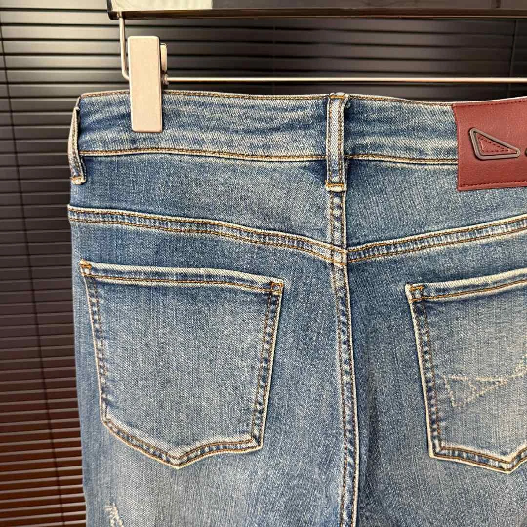 2025新款修身小直筒牛仔裤6571