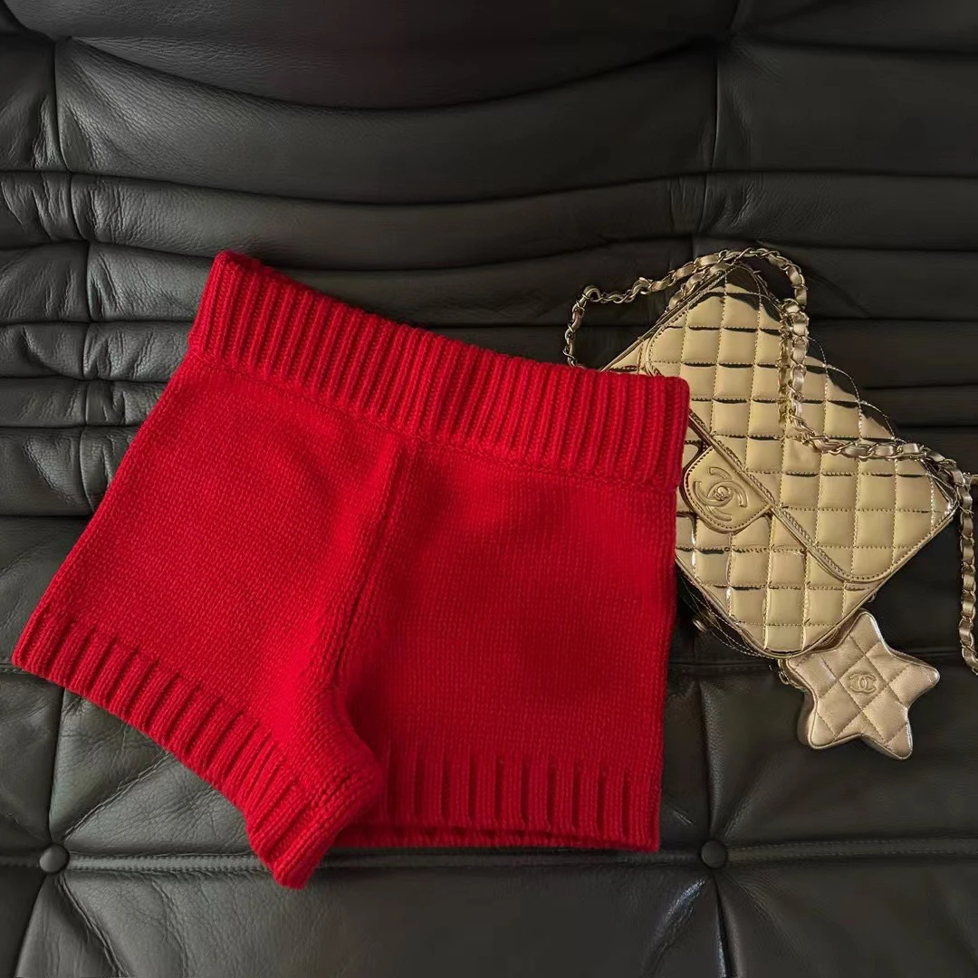 JiuMi Studio粗棒针织厚质短裤