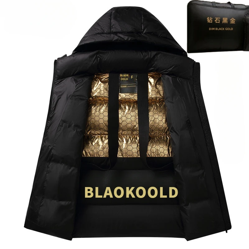 黑金防寒服冬季新款防风防水保暖加厚短款男女情侣款连帽外套