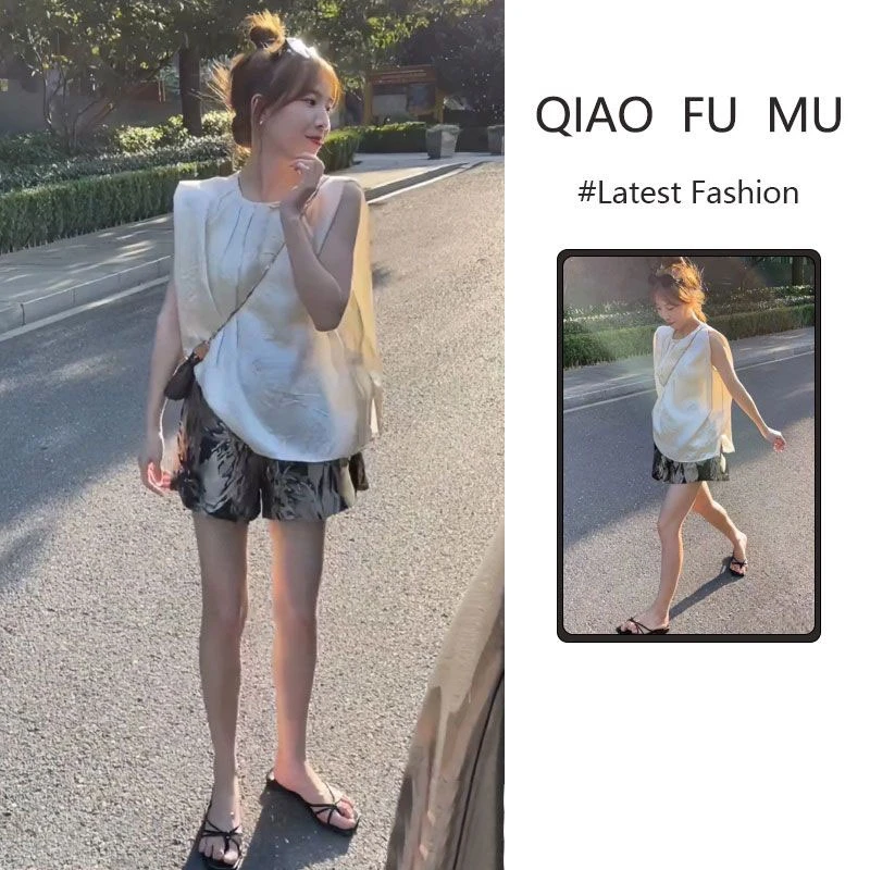 气质轻熟风套装女夏季新款法式高级感衬衫休闲短裤两件套