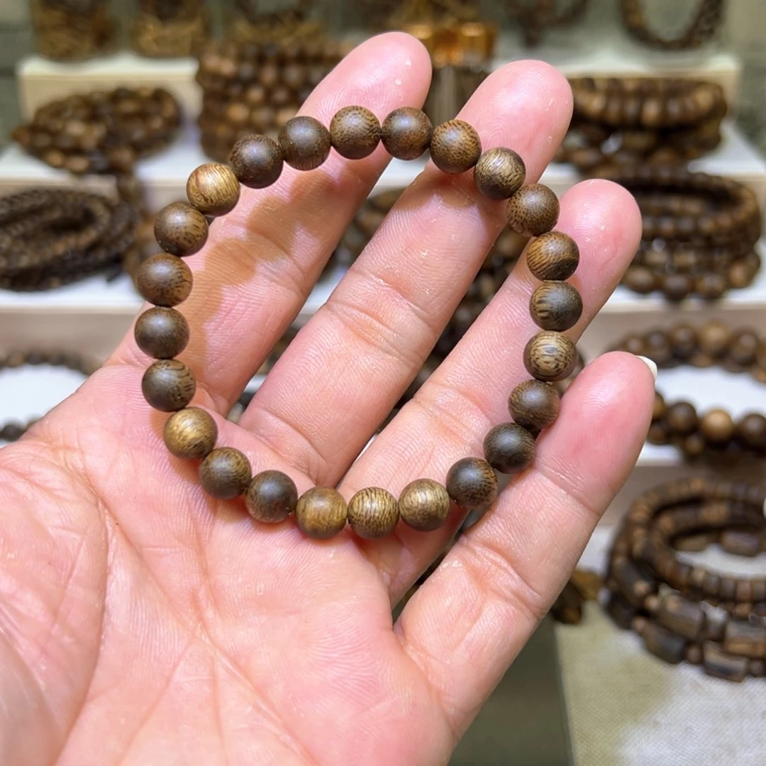 沉香沉香碎屑奇楠沉香8mm圆珠单圈多样发其一
