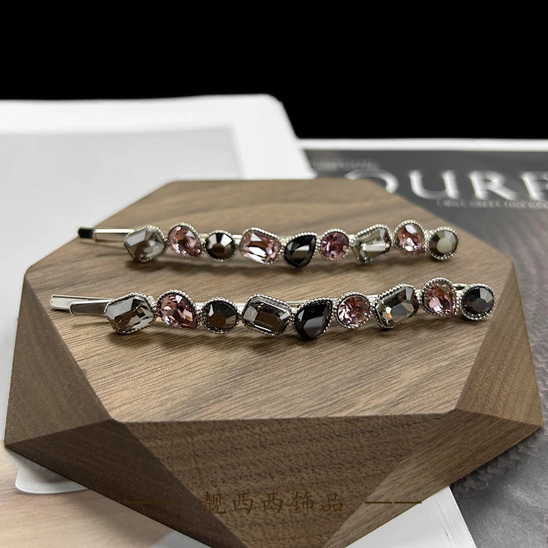 【LXX靓西西】060 一字夹8.7厘米时尚气质碎发边夹一对装